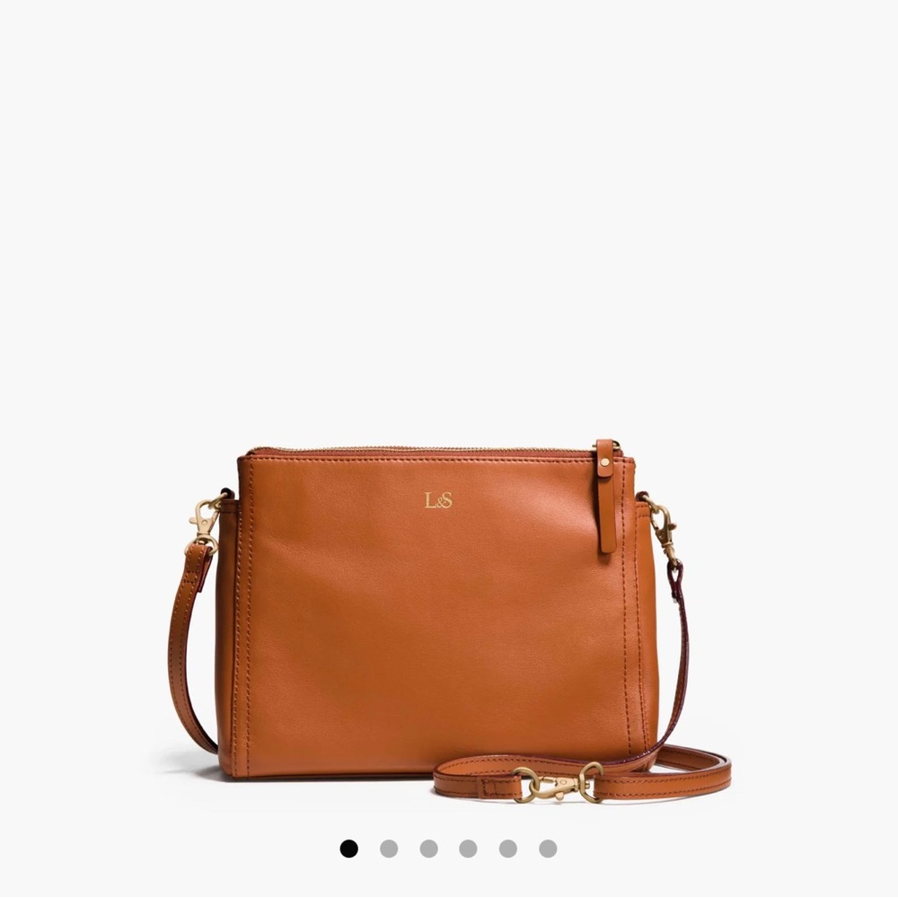 Lo & Sons Tan Leather Crossbody Bag